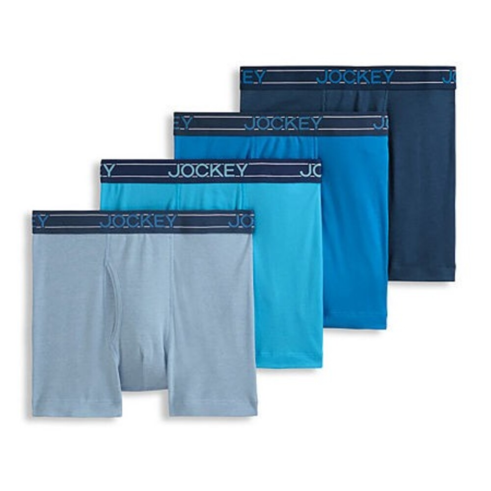 Jockey Men's Lightweight Cotton Blend 5" Boxer Brief - 4 Pack
